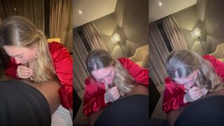 Littleprincess: Zuigt zijn lul in rode satijn
