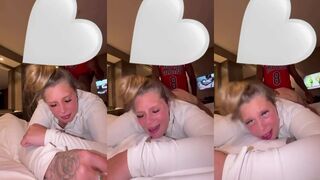 Littleprincess: Hard genomen in wit shirt op bed