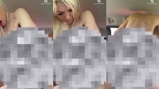 DutchBlondieBabe: Naakte poses in de auto & roze gloed op haar huid