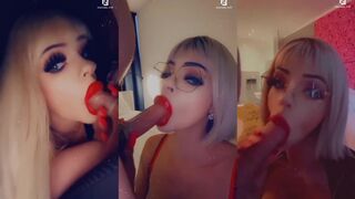 Shemale_Milf: DEEPthroat met rode lippen & trillende benen