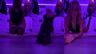 BootyBlondy: Brutaal showt haar lichaam in het paars
