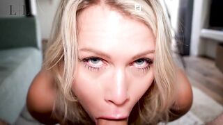 HotwifeLina: Pijpt hem gulzig tot haar kin nat loopt