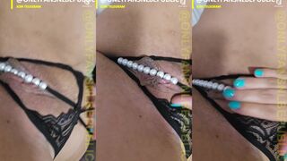 xBambixx: Parelensnoer tussen haar lippen & blauwe nagels