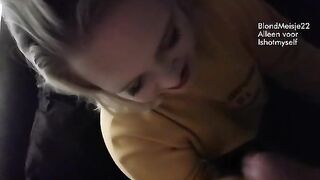 Blond Meisje: On innocent gezicht & geile mondwerk