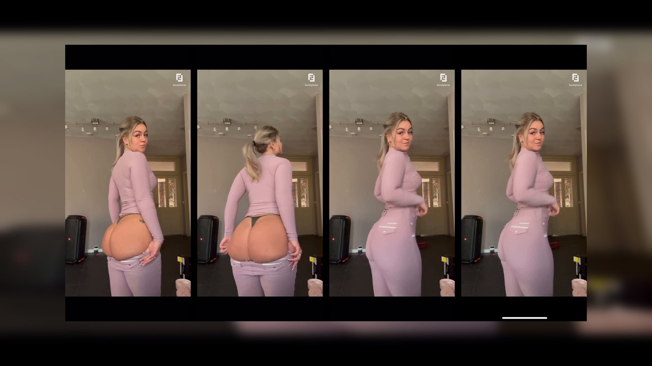 BootyLunaa trekt haar broek af en schudt haar billen