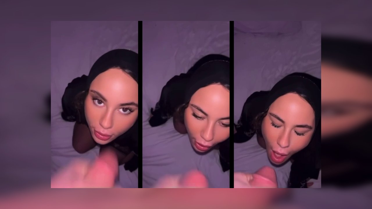 Zina Parel krijgt een gezichtsbevleking na een blowjob
